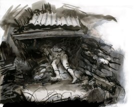 Concept sketch, fallen soldier